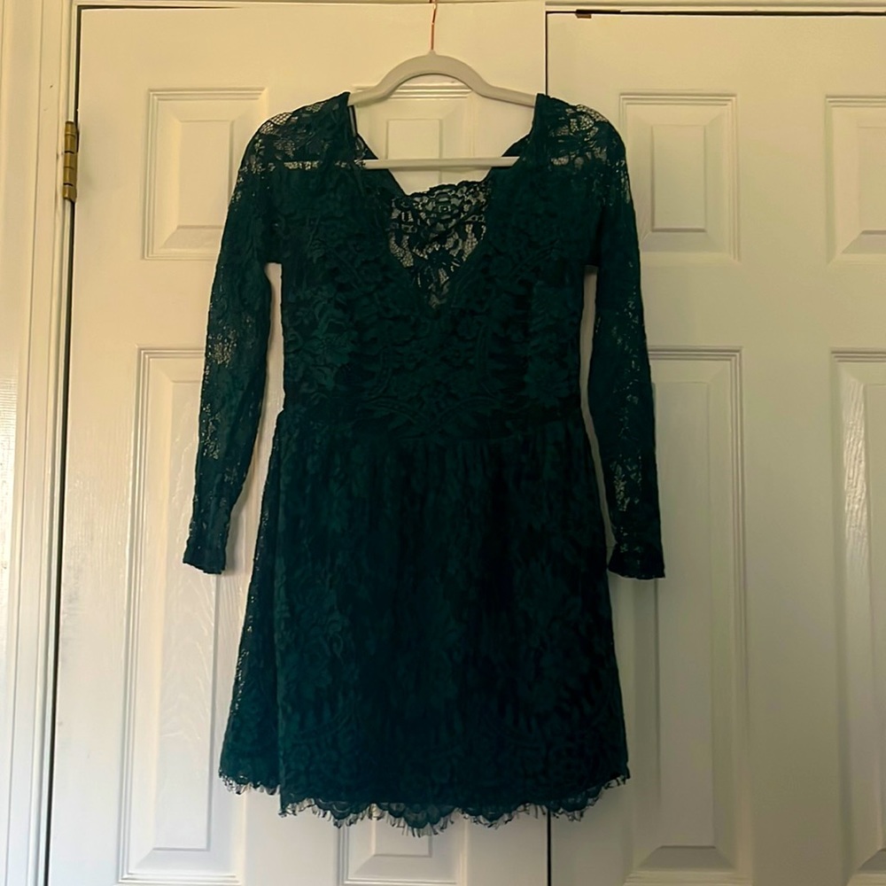 Green laced Tobi mini dress